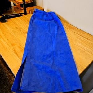 Blue Suade Midi Skirt